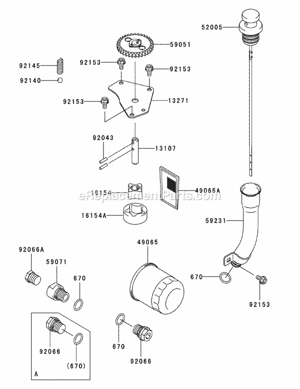 Kawasaki Fxt00v-Bs04 Lubrication Equipment Diagram and Parts List for S7237-KW 53AP8DU8750 Cub Cadet Sprayer